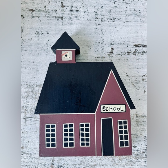 *Village House Block Primitive School Shelf Sitter - Picture 7 of 12